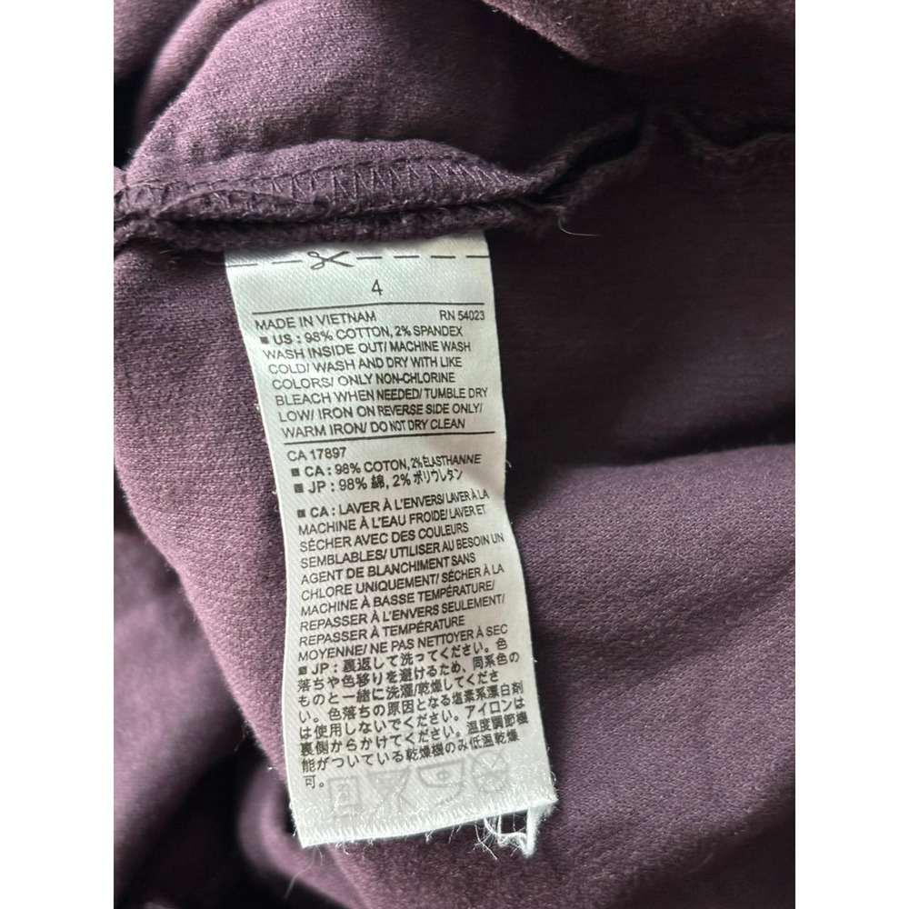 Banana Republic Mini Skirt Purple Corduroy Zipper Cotton Blend Size 4 189 - Picture 4 of 6